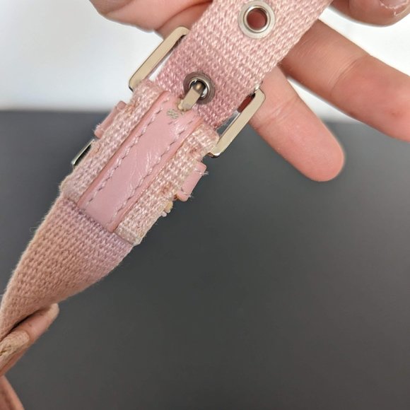 Vintage Dior Diorissimo Handbag with canvas beige and pink leather - Picture 10 of 16